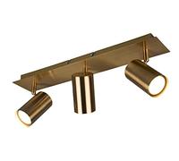 Trio-Leuchten Barres de spot Marley 802400304 – Lot de 3, 3 ampoules GU10 – Laiton antique