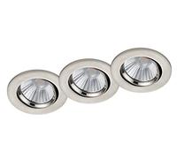 Trio Leuchten Pamir 650510307 Lot de 3 spots LED encastrables en métal nickel mat avec 3 LED 5,5 W