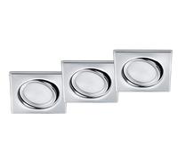 Trio Leuchten Rila 650210306 Lot de 3 spots LED encastrables en métal chromé avec 3 LED 5 W
