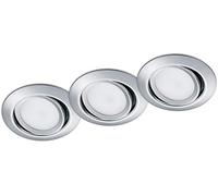 Trio Leuchten Rila 650310306 Lot de 3 spots LED encastrables en métal chromé avec 3 LED 5 W