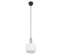 Suspension Trio Diva noir laiton Ø20 verre blanc E27