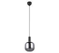 Trio Leuchten Suspension DIVA 319800132, métal noir mat, verre chromé vaporisé, excl. 1x E27