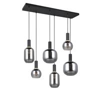 Trio Suspension barre 6 lampes - Noir