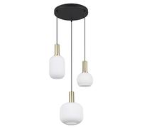 Trio Suspension ronde 3 globes - Noir
