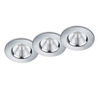 Trio Leuchten Zagros 650710306 Lot de 3 spots LED encastrables en métal chromé avec 3 LED 5,5 W