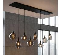 Trio Lighting Luminaire suspension en verre Lumina, dimmable, noir, Salon / Salle à manger, Verre, Suspension en verre