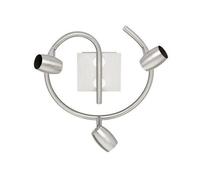 Trio Michael Plafonnier Semi-Affleurant Moderne À 3 Bras Multiples, Nickel Mat Multicolore