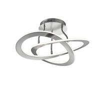 Trio Oakland Semi Plafonnier Led Moderne 40w Nickel Mat 3000k Gris