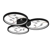Trio, Plafonnier, Groovy incl. 1 x LED,SMD,30,0 Watt,3000K,3600 Lm. Corps: Métal, noir mat Ø:62,0cm, H:6,0cm IP20