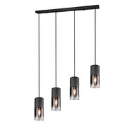 Trio-Leuchten Suspension Hudson – 4 ampoules – Noir