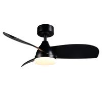 TRIO Reality R62732132 HELSINKI Ventilateur de plafond avec éclairage, diamètre 900 mm, LED SMD 20 W/2500 lm, 2700-6000 K, noir, télécommande