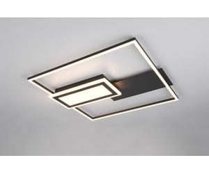 TRIO Reality R67862932 SPIRO Plafonnier LED SMD 32 W/3 800 lm 2 700-6 500 K Noir mat, télécommande