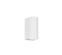 Trio Roya Applique Murale Extérieure Moderne À 2 Lumières Ronde Vers Le Haut Blanc Mat Ip44