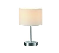 Trio-Leuchten Lampe de table série 4611 – moderne, abat-jour rond nickel mat, blanc 32 x 20 cm