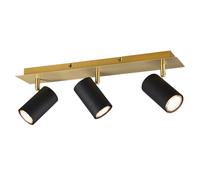 Trio-Leuchten Projecteur Marley 3 spots orientables GU10 métal noir doré 802400380