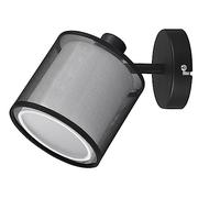 Trio, Spot, Burton 1xE14, max.28,0 W Organza, Fumé, Corps: Métal, noir mat L:12,5cm, L:18,0cm, H:19,5cm Montage au plafond et au mur,IP20,Sans illuminant,FLEXConnect, Größe