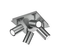Trio-Leuchten Plafonnier TRIO 933786 Marley – 4 lampes GU10, max. 35 W – Nickel dépoli