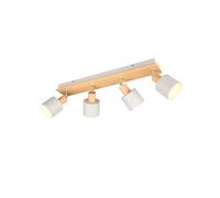 Trio Spot plafond 4 lampes - Bois clair