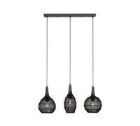 Trio Suspension barre 3 lampes - Noir