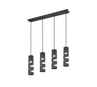 Trio Suspension barre 4 spots - Noir