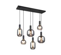 Trio Suspension barre 6 lampes - Noir
