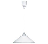 Trio-Leuchten Suspension Diego 301400101 1xE27 60W Ø30 cm H125 cm Verre blanc Corps plastique Gris