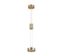 TRIO, Suspension, Franklin incl. 1 x LED,SMD,9,0 Watt,3000K,1050 Lm. Plastique, Blanc, Corps: Aluminium, Laiton mat Ø:14,0cm, H:150,0cm