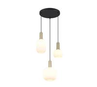 Trio Suspension ronde 3 globes - Noir