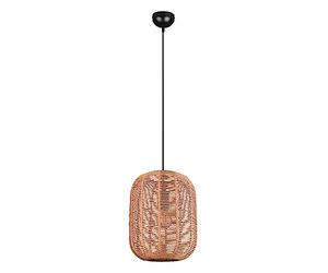 Trio, Suspension, Runa 1xE27, max.40,0 W Sisal, Brun, Corps: Métal, noir mat Ø:35,0cm, H:150,0cm IP20