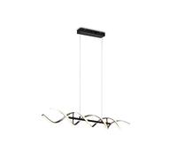 Trio, Suspension, Tamil 3xE27, max.40,0 W Métal, noir mat, Corps: Métal, Laiton mat Ø:50,0cm, H:150,0cm IP20,Sans illuminant,Réglable en hauteur