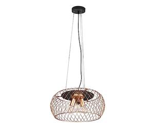Trio, Suspension, Tamil 3xE27, max.40,0 W Métal, noir mat, Corps: Métal, Laiton mat Ø:50,0cm, H:150,0cm IP20,Sans illuminant,Réglable en hauteur