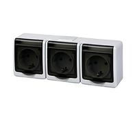 Triple aufputzs teckdose IP44 16 A/250 V Schuko Depot8 Prise de courant G/DY