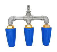 Triple buse turbo - 276 bar - Rotation à 360 ° - Raccord rapide 1/4" | Buse turbo pour nettoyeur haute pression pour allée, maison, véhicules, jardin, pavés, clôtures, sol, murs