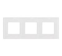 Triple cadre en verre - Maclean MCE731W - Panneau 228x86mm pour prise de courant murale - modulaire - encastrable - blanc blanc G