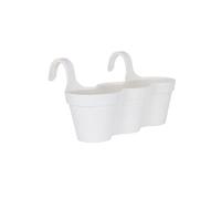 Triple pot de fleurs de balcon Capri 30,5 x 54 x 28 cm - 11 L - Blanc