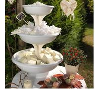Triple pots de fleurs décoratif 3 niveaux - D 50 x H 64 cm - Blanc