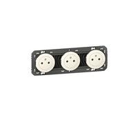 Legrand Prise triple murale dooxie 2P+T 16A surface fond rétractable Blanc