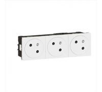 Triple prise avec terre Mosaic, LEGRAND, blanc