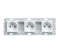 Triple prise de courant 2p+t essensya blanc blanc G