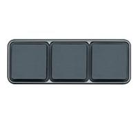 Triple prise de courant horizontale Cubyko 2P+T encastrée - gris Gris G