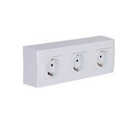 Zenitech - Triple prise Schuko en saillie + plaque de finition - Blanc - Kalya blanc