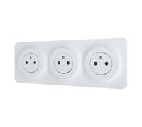 Triple prise terre 3 postes LAP Composable Blanc