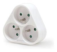 Triplite Bloc Multiprise 3 Prises en triangle Waytex 52127 3 X 16A 2P+T, Sécurité enfant, CE NF, Blanc Blanc G