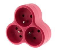 Triplite en Triangle ZENITECH 3 Prises 2P+T 16A en Façade Rose