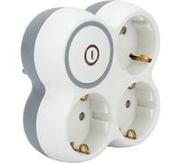 Triplite Schuko 16A + interrupteur - Blanc/Gris - Bolea - Zenitech