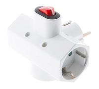 Triplite Schuko 16A + Interrupteur - Blanc - Zenitech