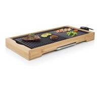 Tristar Plancha gril électrique BP-2641 2200 W 51 x 25,4 cm Bambou Noir pour 6 personnes