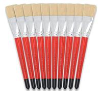 Tristar Série 308 Lot de 10 Brosses plates en soie de porc n°24 Rouge