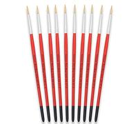 Tristar Série 308 Lot de 10 Brosses rondes en soie de porc n°8 Rouge