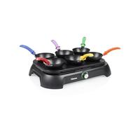 Tristar Set Wok Party pour 6 Personnes avec Plaque à Crêpes | 6 poêlons wok colorés, Plaque à crêpes et de cuisson, Repas convivial à table, BP-2828